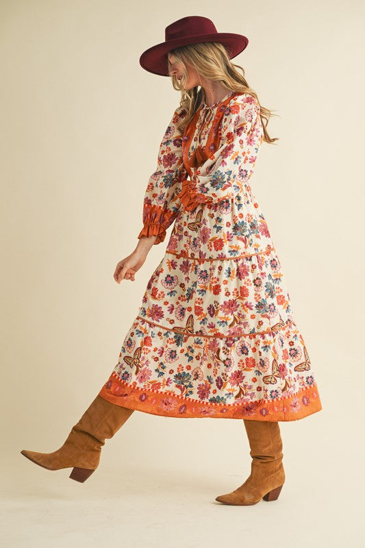 PREORDER- Wildflower Border Midi Dress