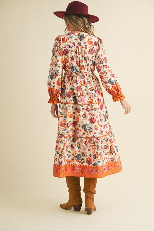 PREORDER- Wildflower Border Midi Dress