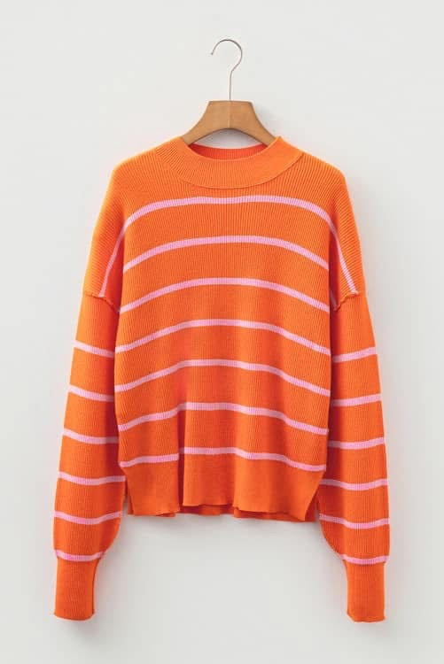 Preorder- Orange Stripe Boxy Sweater