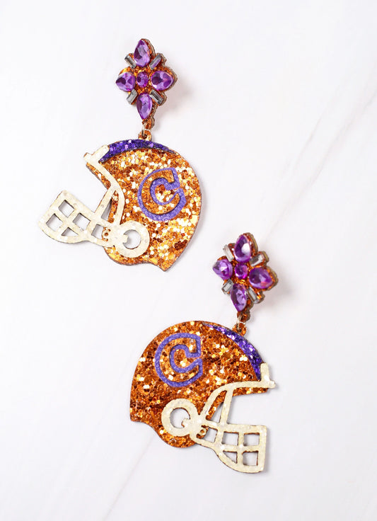 Lineman Glitter Helmet
Orange and Purple