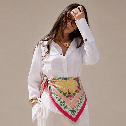 Do Everything In Love Silky Mahjong Print Bandana Scarf