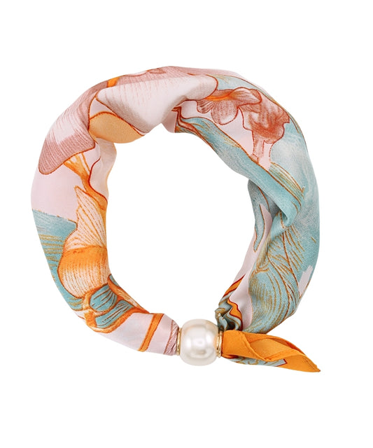 Pearl & Scarf Necklace