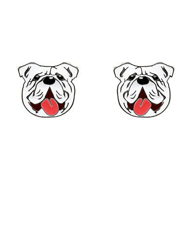 Bulldog Epoxy Stud Earrings