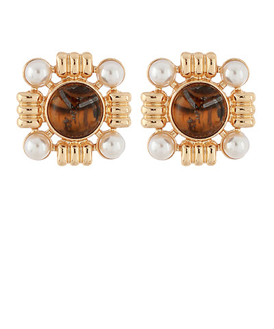 Pearl and Stone studs