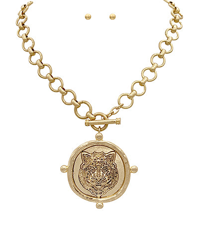 Vintage Tiger head necklace, preorder