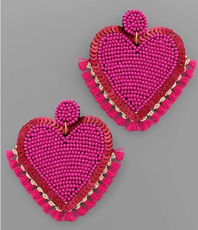 Give me all your lovin earring in hot pink