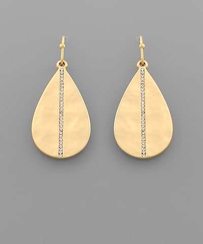Crystal Row Teardrop Earrings