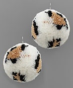 Oversized Leopard PomPom Earrings
