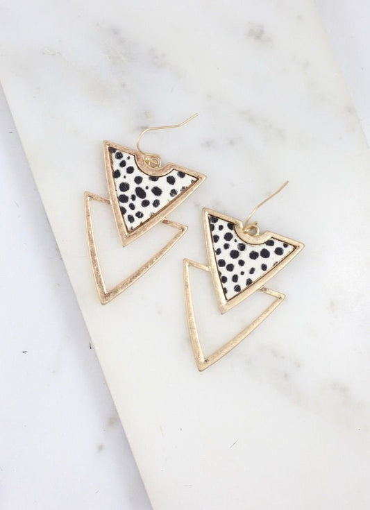 Double drop geometric earring