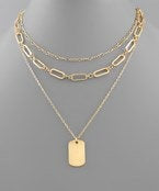 Layered Dog Tag Necklace