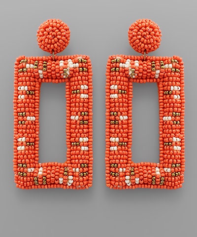 Bead Rectangle Earrings