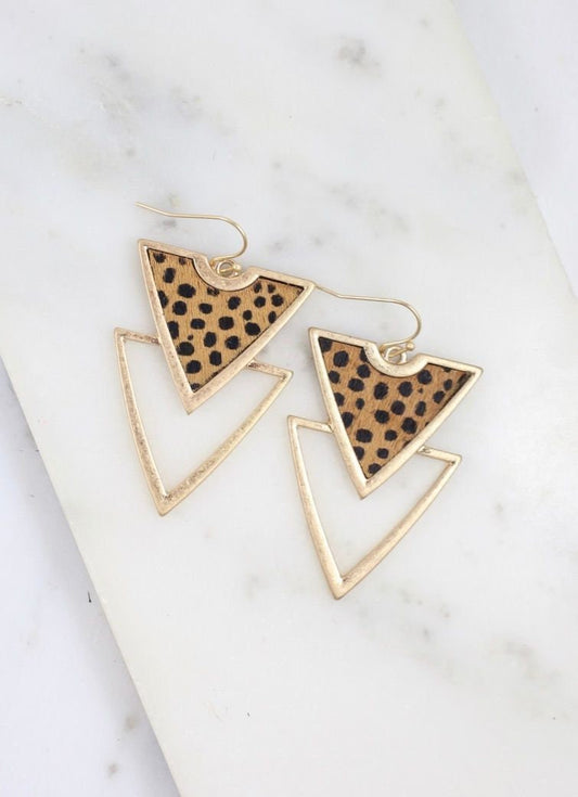 Double drop geometric earring
