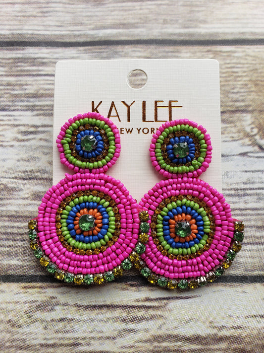 Hot pink statement earring