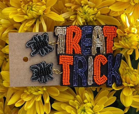Trick or treat bead earrings