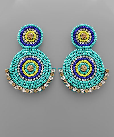 Double disc earring Turquoise