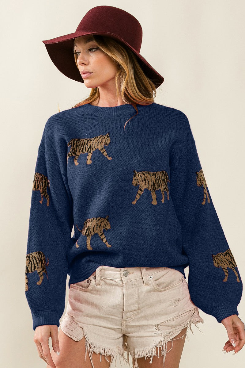 Tiger Sweater, Navy