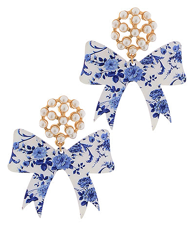 Blue Floral Bows😍