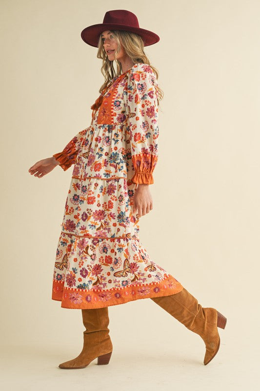 PREORDER- Wildflower Border Midi Dress