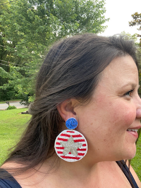 USA all the way earring