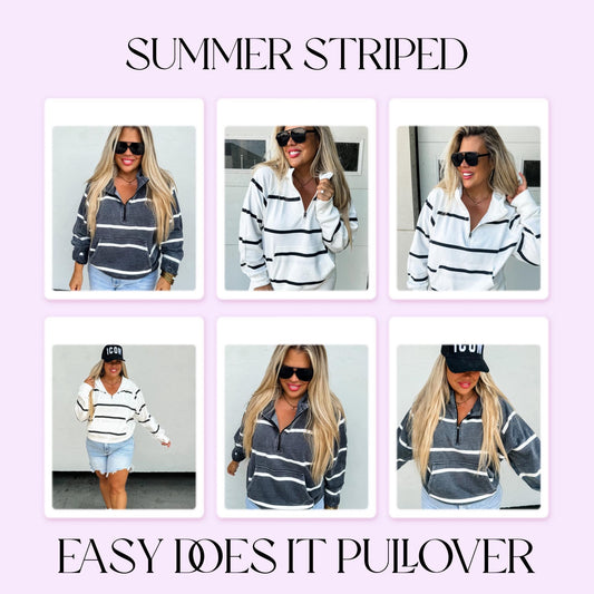 Summer Striped Easy Does it Pullover,  Pre-Order