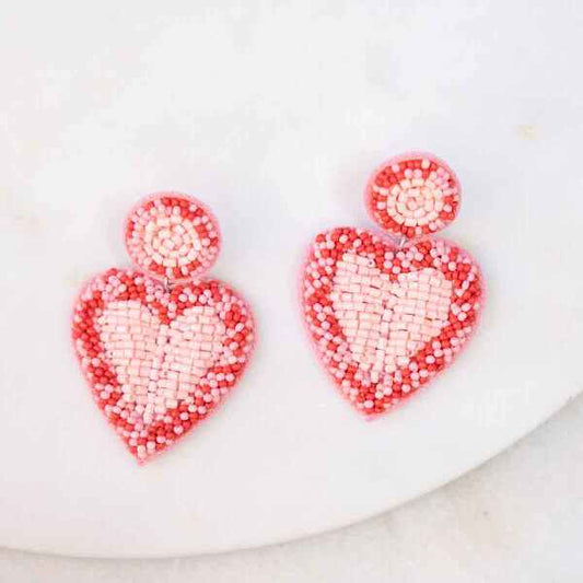 Heart Beaded Earrings