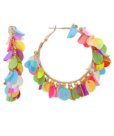 Multi color sequin hoops