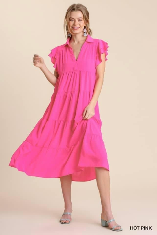 Pink Ruffle sleeve dress 💗💗💗