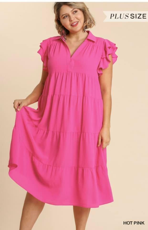 Pink Ruffle sleeve dress 💗💗💗