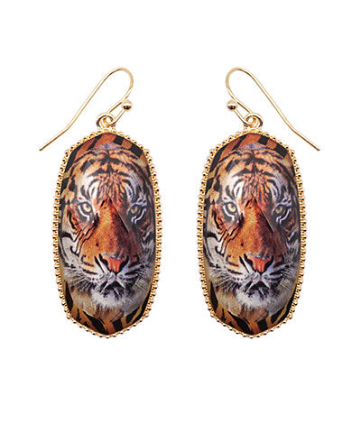 Tiger Face Earrings