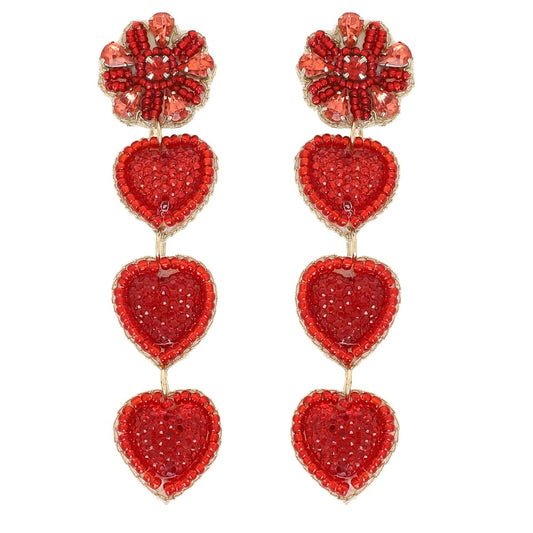 Sweetheart earrings red