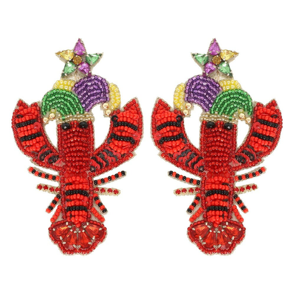 Mardi Gras Crawfish Boil Earring