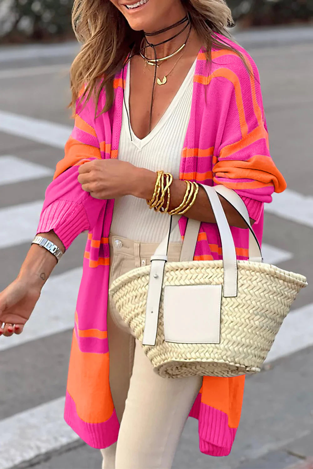 Pink and Orange Cardigan