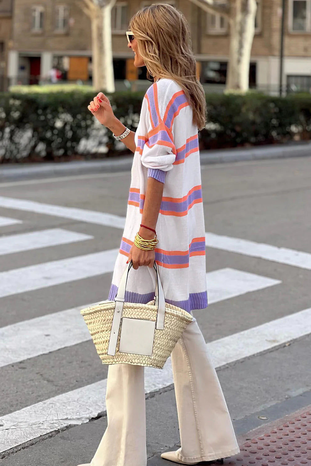 Orange and purple cardigan