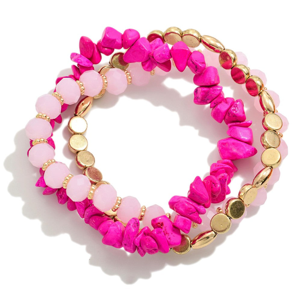 Pink set of bracelets