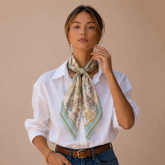Do Everything In Love Silky Mahjong Print Bandana Scarf