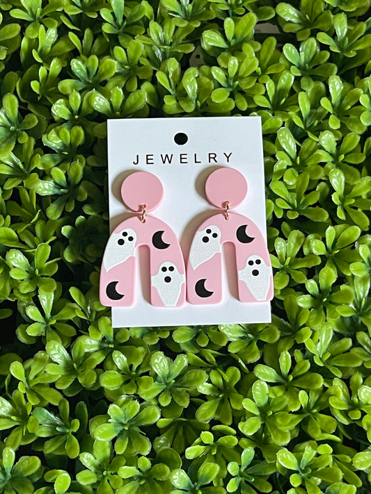 Pink Boo earrings