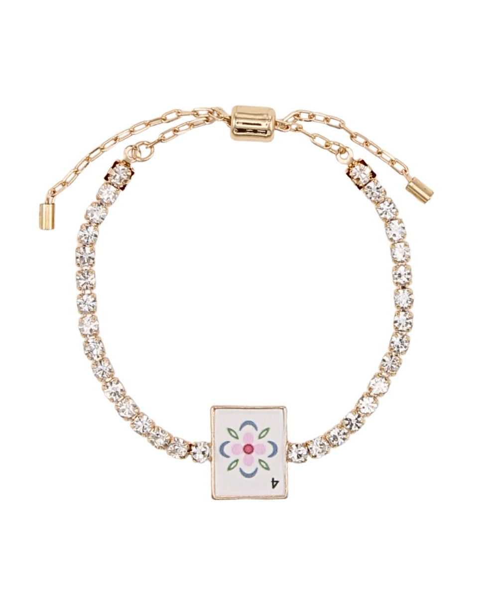 Mahjong Tile & Pave Chain Bracelet