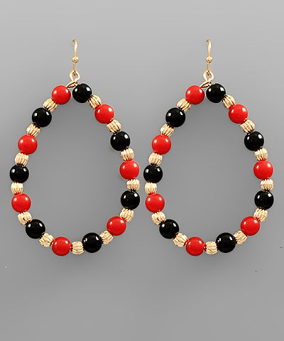 Red and Black T-Drop Earrings