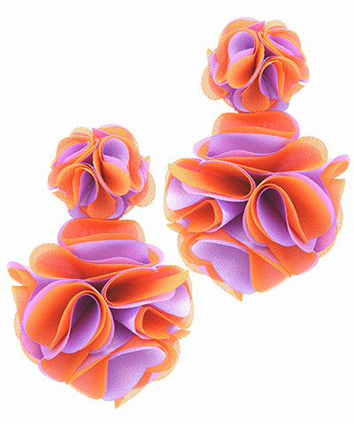 Pre-Order, Lavender and Orange Fabric Earring