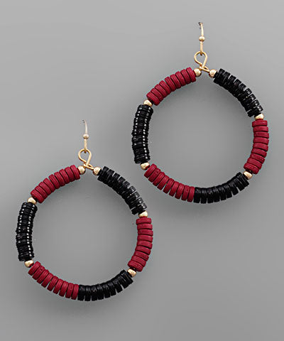 Black and garnet hoops