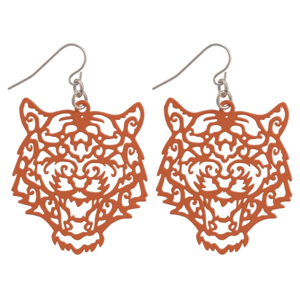 Tiger cut out earrings