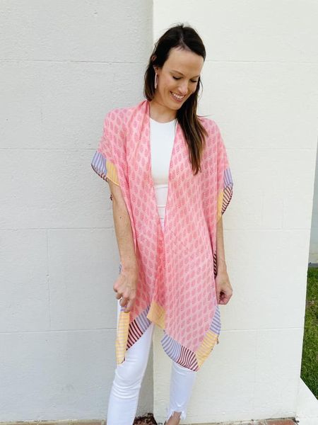 Pink Kimono with trim