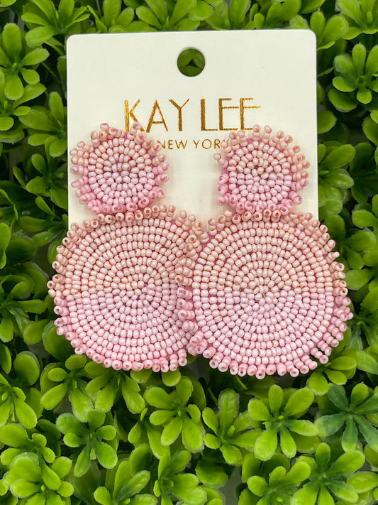 Two tone baby pink earrings