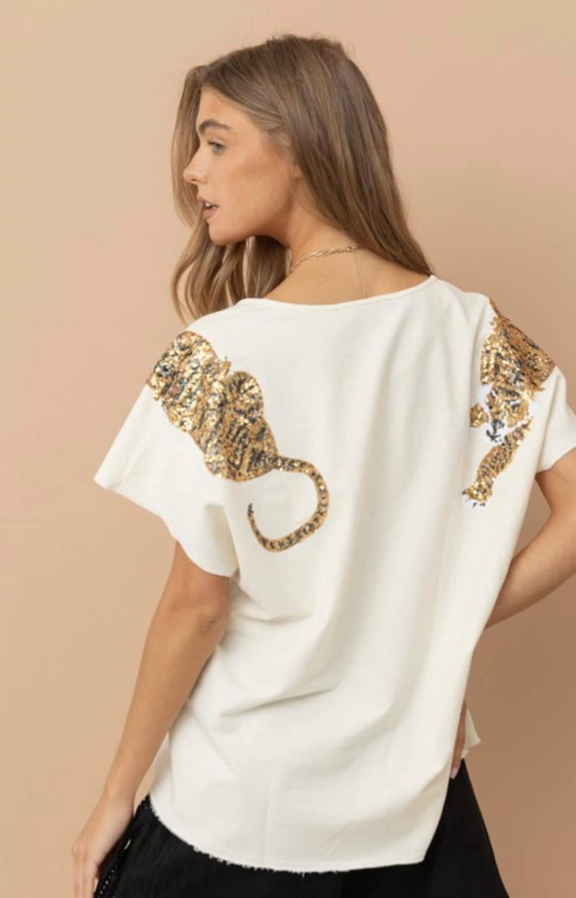 Sequin Tiger Tee