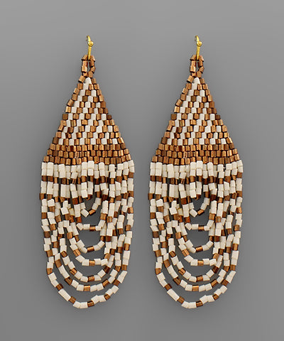 Gold and ivory dangle earrings