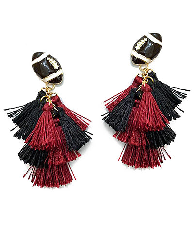 It’s game day garnet and black earrings