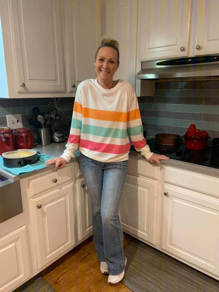 Striped multi color top