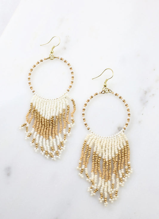 Juniper beaded fringe earring