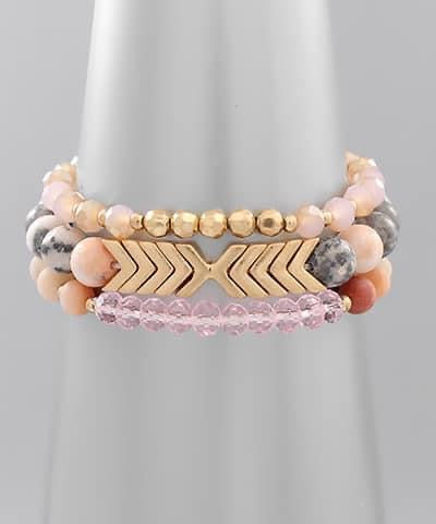 Pink layered bracelet