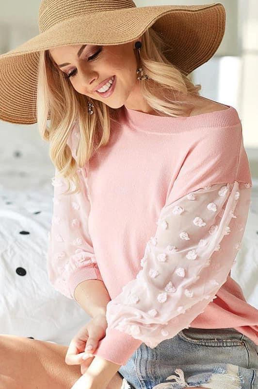 Date night dotted sleeve top